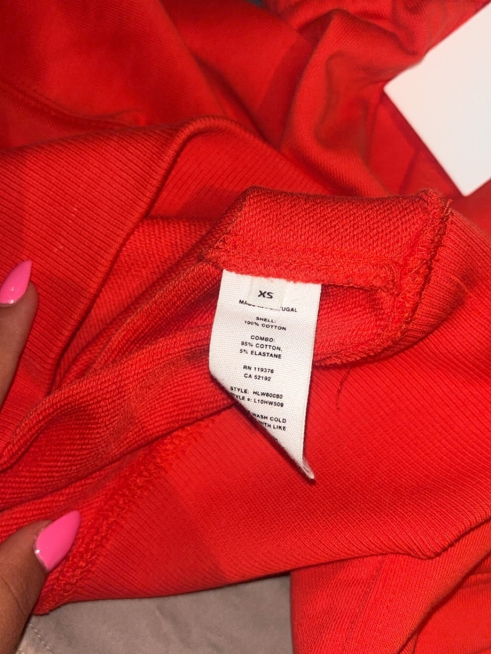 Helmut Lang Red Pullover Hoodie and Matching Shorts Set - Picture 8 of 10